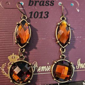 Premier Designs Gemstone Earrings Brass